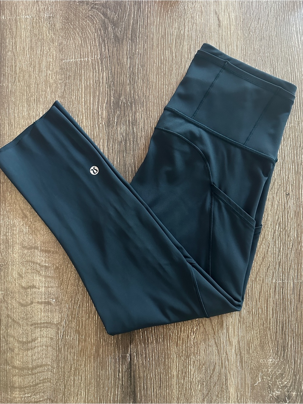 lululemon athletica - Steel Blue High-Waist Cropped Running Tights - Size 4